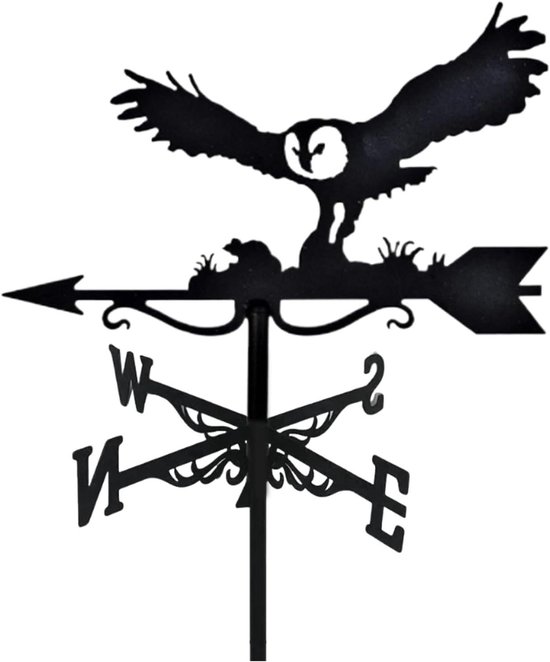Tuinslinger Metaal - Windmeter Tuin - Decoratie Buiten - Hond en Muis Design - Met Grondpen - Zwart