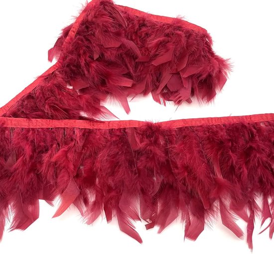 Turkije veren franje trim voor feestkleding DIY naaien ambachten decoratie Pack van 2 Yards (Bourgondië)