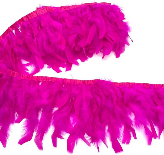 Turkije veren franje trim voor feestkleding DIY naaien ambachten decoratie Pack van 2 Yards (Fuchsia)