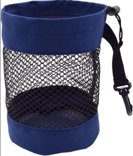 Twee golfzakken - golfzakken - nylon net materiaal - draagbare accessoire tas met snoer - blauw