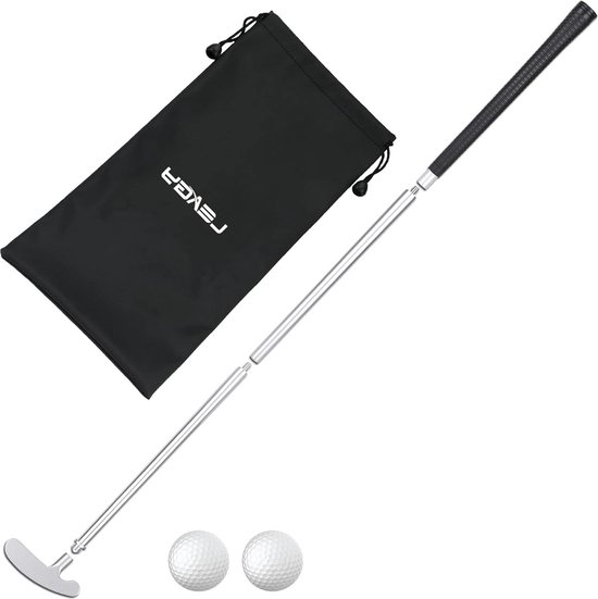 Twee-Weg Golf Putter voor Heren - Handig Indoor/Outdoor Mini Club Golf Set-Stevige Putter Shaft met 2 Oefen Golfballen en 1 Opbergtas - Geschikt voor Putting Green Mat ThuisKantoor