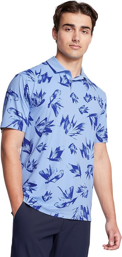 UA Iso-Chill Edge Polo-Horizon Blauw/ Licht Blauw van Merkloos
