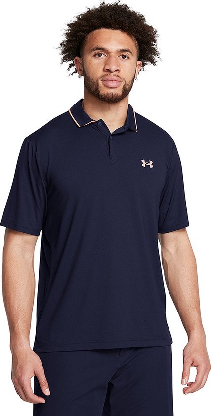 UA Iso-Chill Polo-Donker Blauw / Oranje van Merkloos