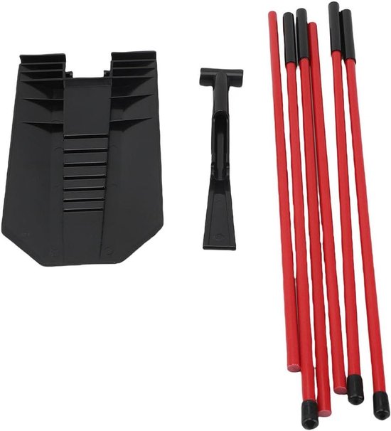 Uitlijnstok Houder - Golf Swing Trainer - Golf Swing Verbeteren - 7 Verstelbare Hoeken - 107 cm Stangen - Zwart Rood
