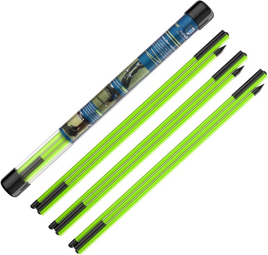 Uitlijnstok voor golf, set van 3, 122 cm lang - Golf trainingshulp voor richten, putten en houding - Golfoefenstokken met opbergzak - Groen.