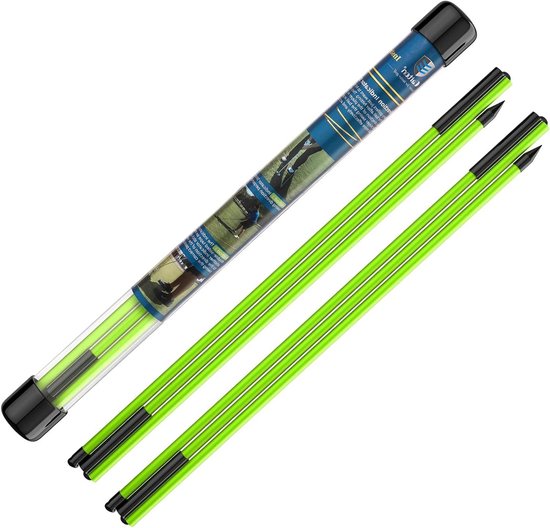 Uitlijnstokken voor golf - set van 2 - inklapbare uitlijnstaven - 122 cm - golftraining - uitlijnen - putten - houding - oefening - opbergkoker - golfaccessoires. van Merkloos
