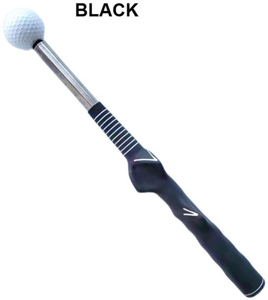 Uitschuifbaar hulpmiddel voor het trainen van de golfswing, draagbare griptrainer met klikfeedback, geschikt voor zowel links- als rechtshandige spelers, warming-upstang, telescopische korte club voor indoor golftraining. van Merkloos