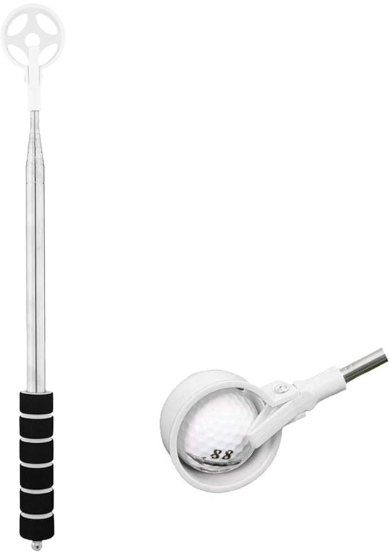 Uitschuifbare Golfbal Retriever - Golfbalhengel - 2 meter - Roestvrij Staal - Automatische Vergrendeling - Lichtgewicht - Voor Water & Noodgevallen - Golfaccesoires - Golfbal hengel van Merkloos