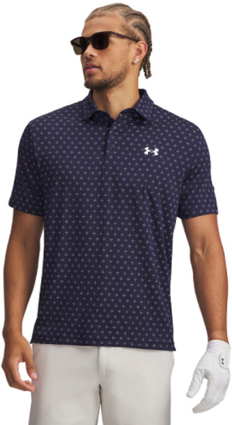 Under Armour Heren Playoff Golf Polo 3.0 Printed Micro Flower Navy van Merkloos