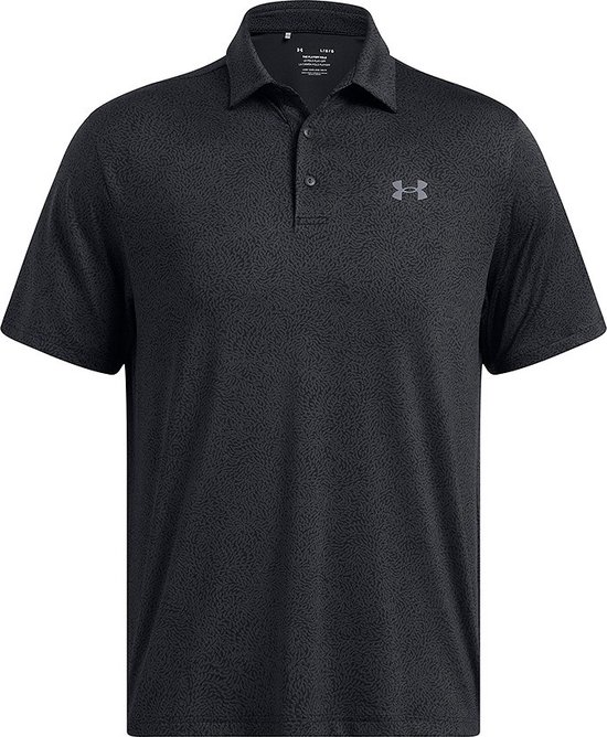 Under Armour Heren Playoff Golfpolo 3.0 Printed-Black Antracite van Under Armour