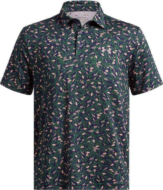Under Armour Heren Playoff Golfpolo 3.0 Printed-Midnight Navy Forest Green van Under Armour