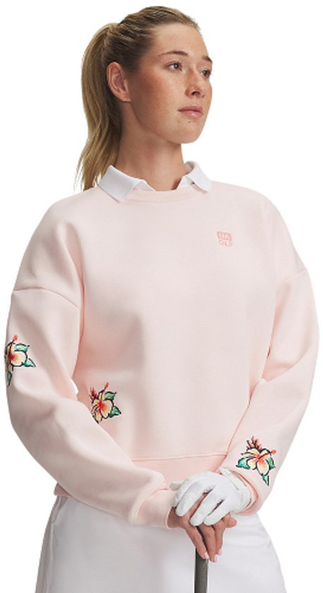 Under Armour Icon Golf Trip Crew Pink van Merkloos