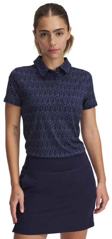 Under Armour Playoff 3.0 Printed Dames Polo Midnight Navy van Merkloos