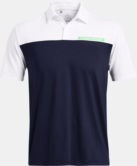 Under Armour T2G Color Block Polo-Navy/White/Vapor Green van Under Armour