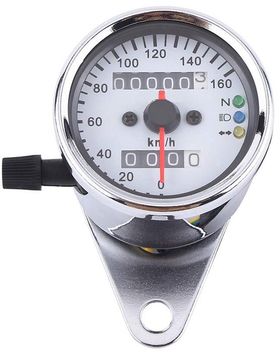 Universele Motorsnelheidsmeter met Dubbel Digitaal Display - km/u - Zilver van universele