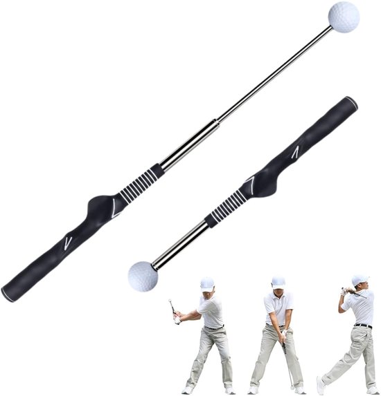 Unyqoos® Draagbare intrekbare golf swingtrainer voor kracht en tempotraining van Merkloos