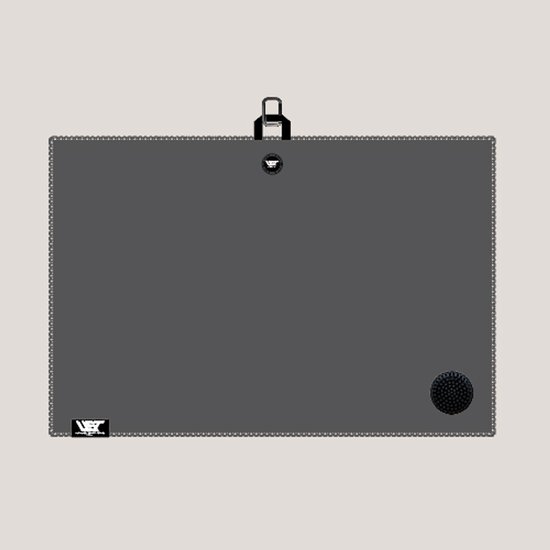 UST Golf handdoek - geïntegreerde borstel en ophang magneet - 75 cm x 50 cm - Kleur Grijs van UST