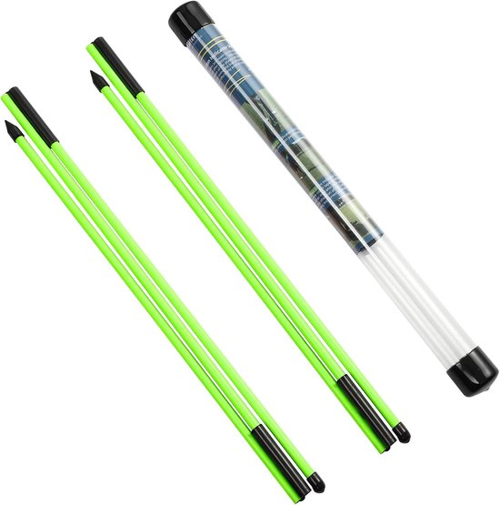 Valley Golf Alignment Sticks, Collapsible Golf Practice Rods for Aiming, Putting, Full Swing Trainer, Posture Corrector with Clear Tube Case, Portable Training Equipment