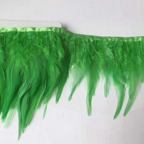 Veerfranje met gekleurde kraanveren, voor kostuum, decoratie, kleding, verpakking van 4,57 m, limoengroen