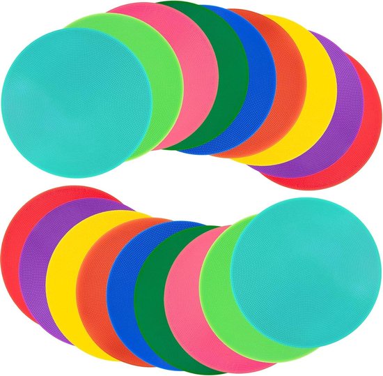 Veldmarkers 18 Stuks - Sport Stippen Poly Dots - Agility Training Oefeningen - Antislip Rubber Ontwerp - 9 Inch Diameter