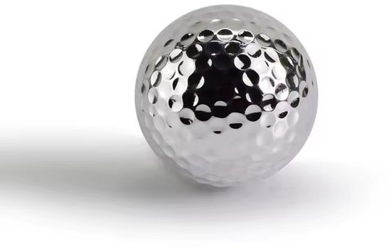 Veliro Golfbal Zilver – Luxe Metallic Golfbal – Uniek Cadeau voor Golfer – Decoratief & Opvallend – Per Stuk van Merkloos