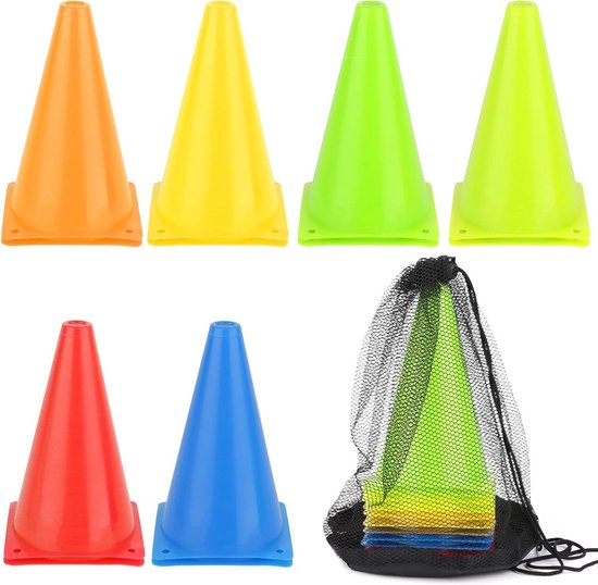 Verkeerskegels - Trainingskegels Markeringspalen - Sport en Spel - Compact Ontwerp - 18 cm Hoog - Oranje