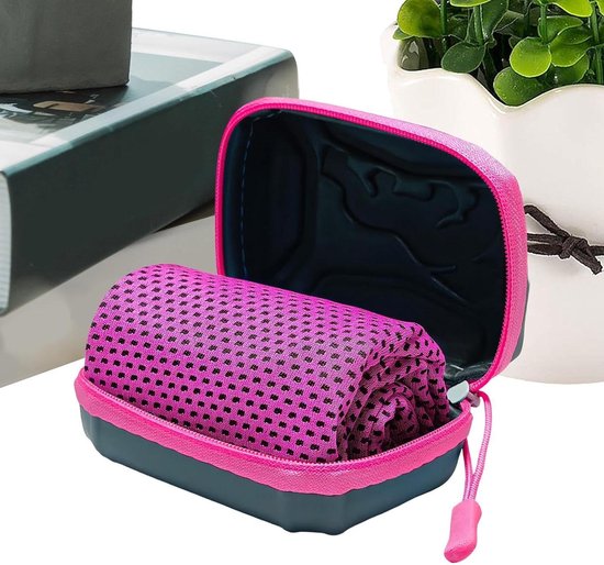 Verkoelende Handdoek - Sport Handdoek - Warm Weer - Sneldrogend Ademend - 30x80 cm - Heet Roze