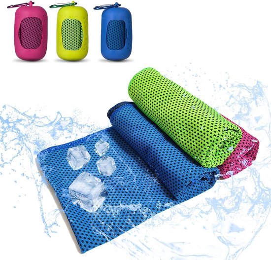 Verkoelende handdoeken - Koeldoeken set - Sport en outdoor - Draagbare siliconen hoes - 30 x 90 cm - Meerdere kleuren