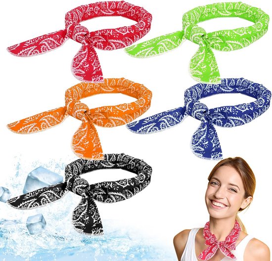 Verkoelende sjaal - Nekverkoeler bandana - Zomerse verfrissing - Zacht katoenmix - Universele maat - Bloemenprint