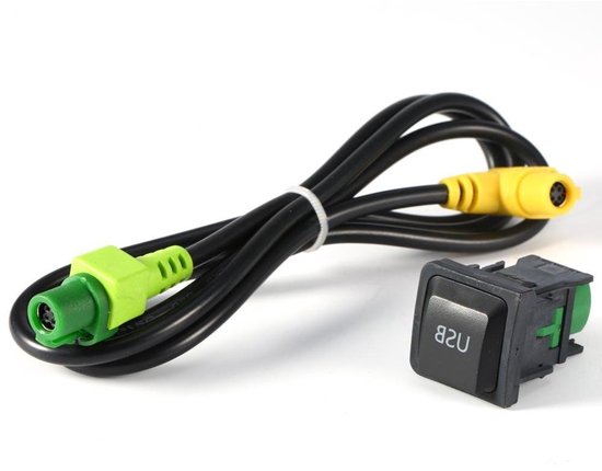 Verlengingskabel met wipschakelaar - 100 cm - geschikt voor autoradio's Volkswagen Golf 5 en Golf 6