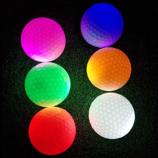 Verlichte Golfballen voor Nachttraining - Set van 6 Stuks, LED Golfballen in Diverse Kleuren voor Verbeterde Zichtbaarheid en Lange Afstanden