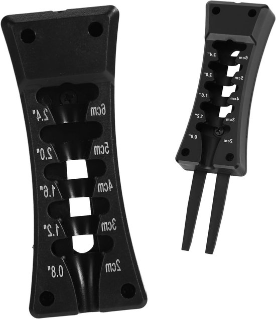 Verstelbare Golf Tee Hoogte Versteller van Carbon Fiber, 3-in-1 Functie voor Consistente Slagen en Training met Divot Tool (Zwart) van Merkloos
