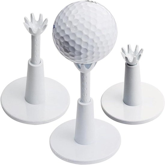Verstelbare Golf Tees - Golf Balhouders - Golf Training - Zachte Rubberen Balhouder - 3 stuks - Wit