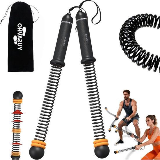 Verstelbare Trainer - Krachttraining Touw - Thuis Workout - Touwloos Ontwerp - 2 Stuks - Zwart