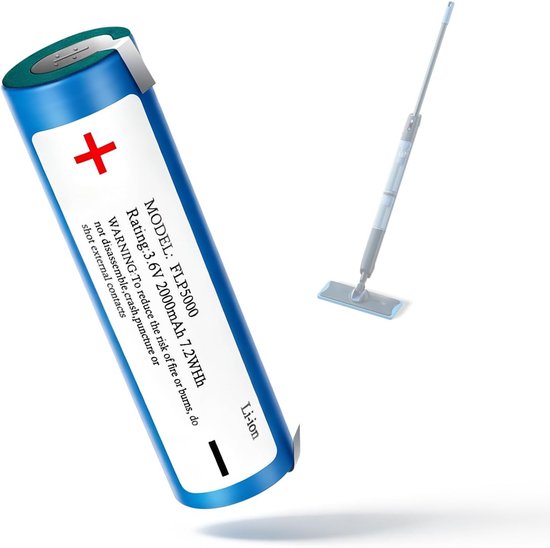 Vervangende batterij voor Philips OneUp 5000 elektrische mop, 2000 mAh, 3,6 V