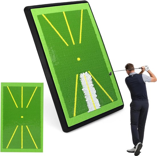 Verwisselbare golfmat voor binnen en buiten, 2-delig, ideaal voor golftraining en oefening