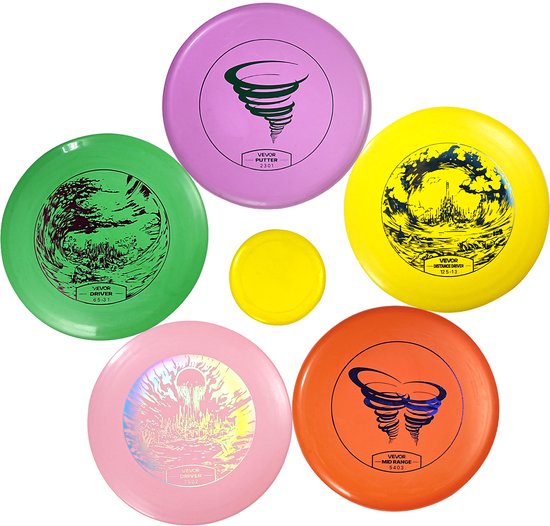 VEVOR Disc Golf Set 5-Delige Disc Golf Starter Set voor Full Body Kracht Training, met Putter Mid-Range Driver Mini Marker, Pdga Goedgekeurd voor Tuin Gazon Strand Buiten van VEVOR