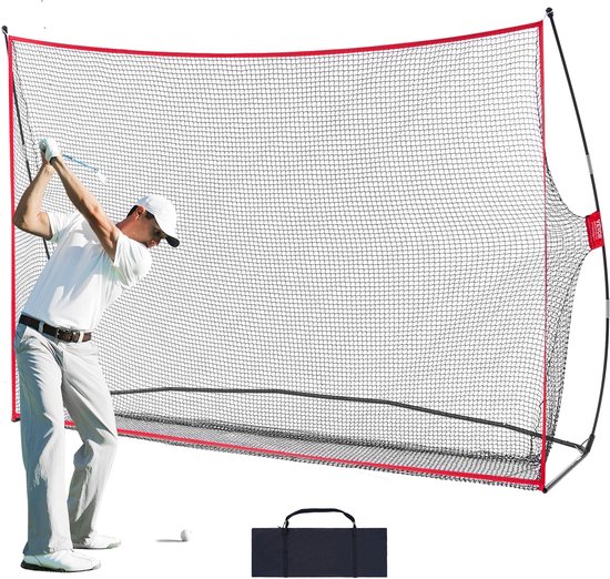 VEVOR Golfoefennet, 329x217cm Golfnet, Persoonlijke Driving Range voor Gebruik Binnen en Buiten, Draagbaar Golfhulpnet voor Thuis, met Glasvezelframe en Draagtas van Merkloos