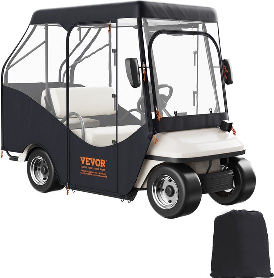 VEVOR Transparante Golfkar Regenhoes 4 Persoons Golfkarhoes 152x110cm 420d Polyester Waterdichte Draagbare Mobiele Golfkar Opberghoes Past Op Ezgo Txt Golfkar