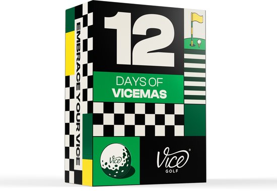 Vice Golf Adventskalender 12 Days of Vicemas - Kerst Aftelkalender met 24 Golfballen in 12 Designs - Golf Cadeau voor Mannen en Vrouwen