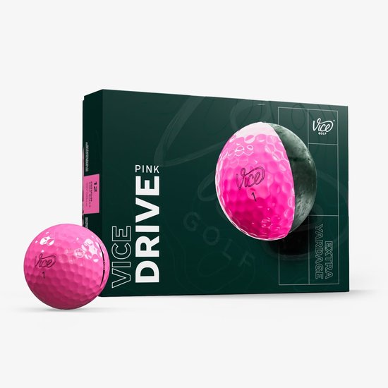 Vice Golf Drive - 12 golfballen - Roze - 2-delig - Duurzame Surlyn® cover - Extra afstand & slijtvast van Merkloos