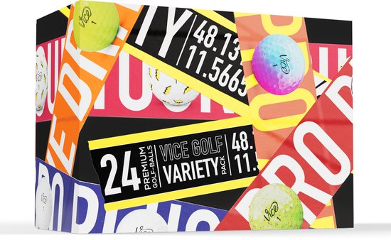 Vice Golf Golfballen Variety Pack - 24 Ballen - Multicolor - 8 Modellen - Voor Beginners tot Gevorderde Golfers