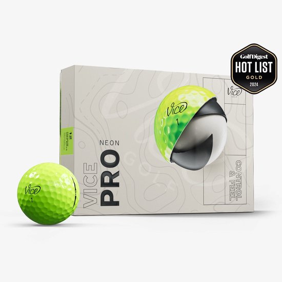 Vice Golf Pro - 12 golfballen - Neon Lime - Premium 3-delig - Urethane cover - Betrouwbare allrounder van Merkloos