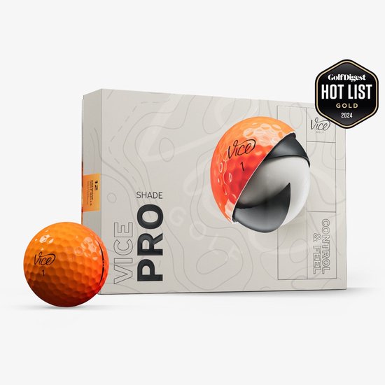 Vice Golf Pro - 12 golfballen - Shade Oranje Rood - Premium 3-delig - Urethane cover - Betrouwbare allrounder van Merkloos