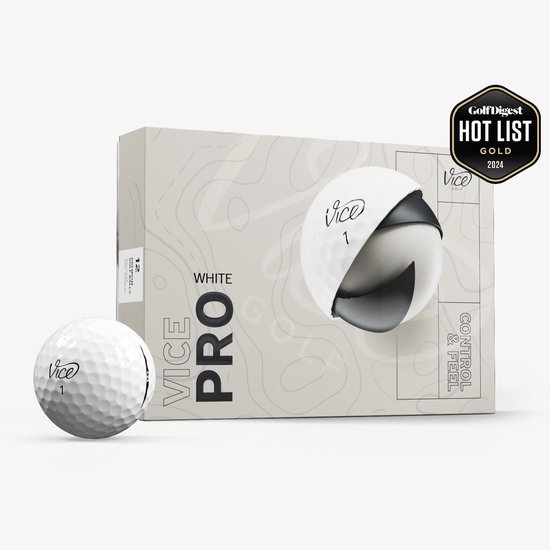 Vice Golf Pro - 12 golfballen - Wit - Premium 3-delig - Urethane cover - Betrouwbare allrounder van Merkloos