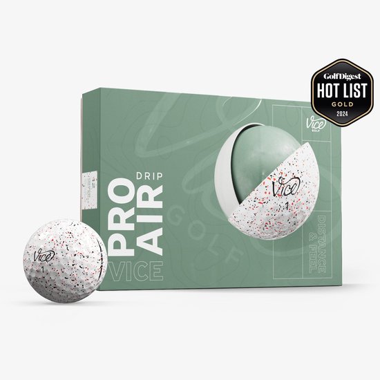 Vice Golf Pro Air - 12 golfballen - Drip Rood Zwart - Urethane cover - 3-delig - Hoge vlucht & lange carry van Merkloos