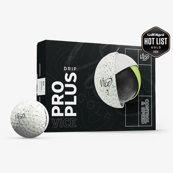 Vice Golf Pro Plus - 12 Golfballen - Drip Lime - Urethane cover - 4-delig - Meer afstand & balsnelheid van Merkloos