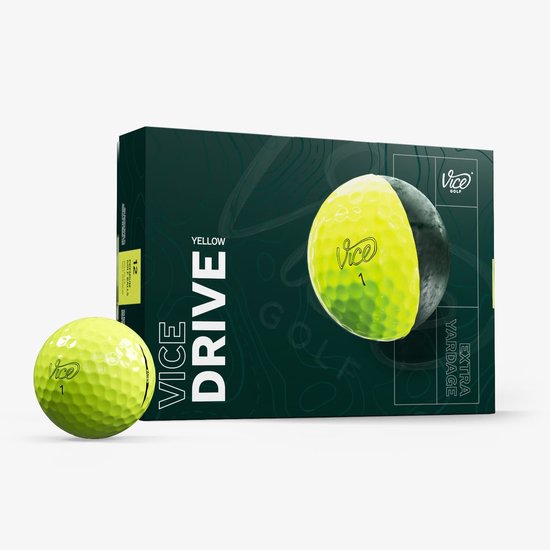 Vice Golf - Vice Drive - Yellow - Golfballen van Merkloos