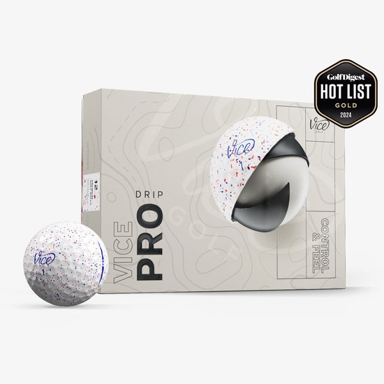 Vice Golf - Vice Pro - Drip Red Blue - Golfballen van Vice Golf