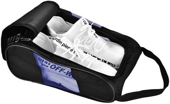 Vlemico - Golf Shoes Bag - Portable Golf Bag - Ademend Nylon - Zwart-Blauw - Sport Accessoires - Voor Golfschoenen - Opbergtas